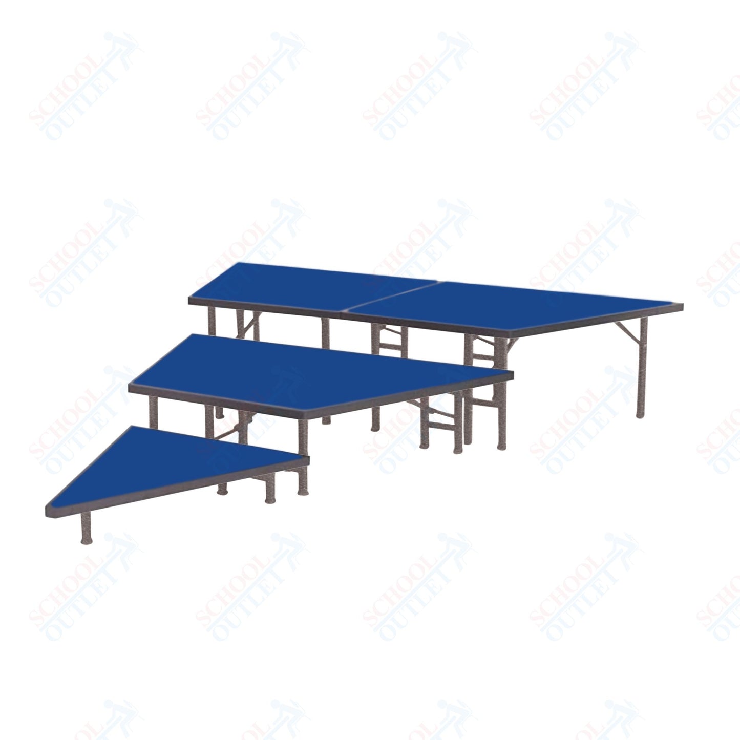 AmTab Pie Shaped Riser - Carpet Top - 36"W x 16"H (2 Levels)  (AmTab AMT-STP362C)