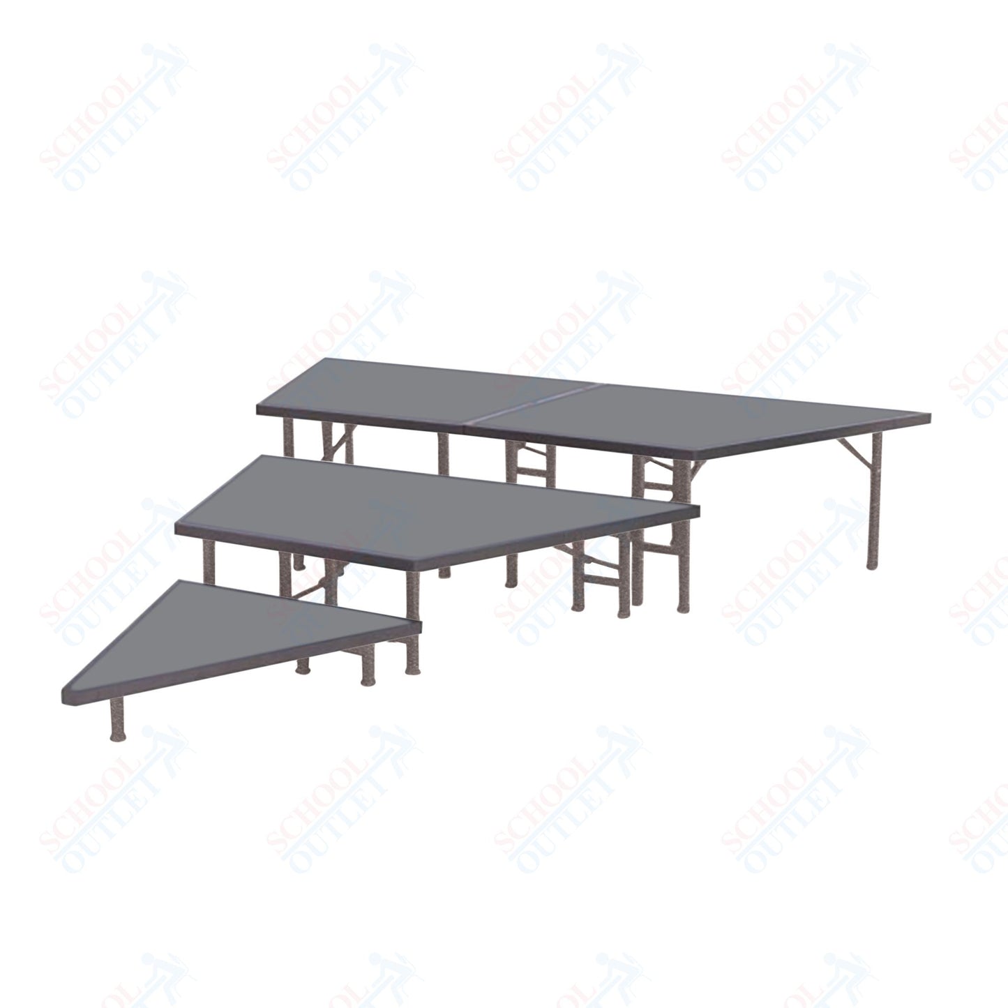 AmTab Pie Shaped Riser - Carpet Top - 36"W x 16"H (2 Levels)  (AmTab AMT-STP362C)