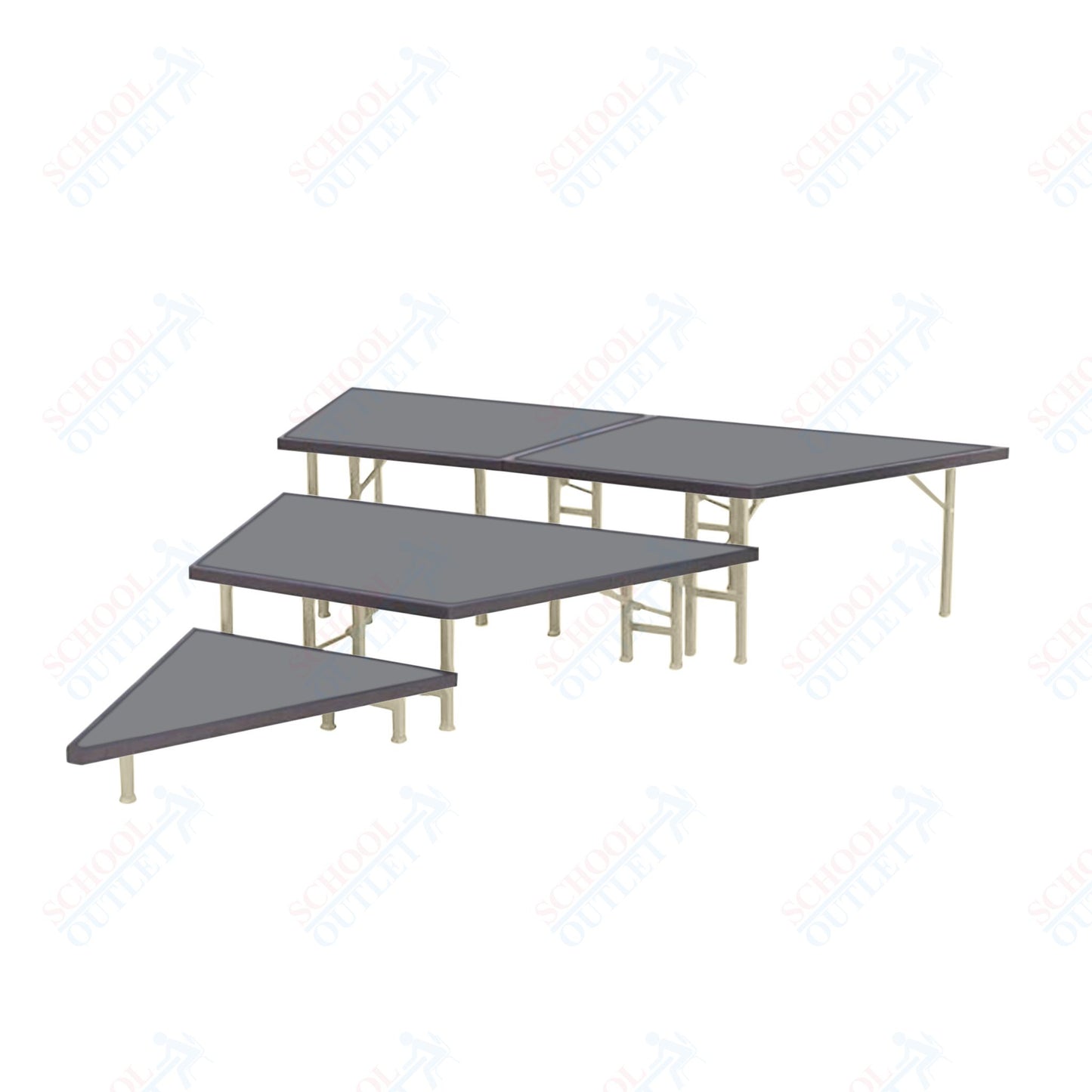 AmTab Pie Shaped Riser - Polypropylene Top - 36"W x 16"H (2 Levels)  (AmTab AMT-STP362P)