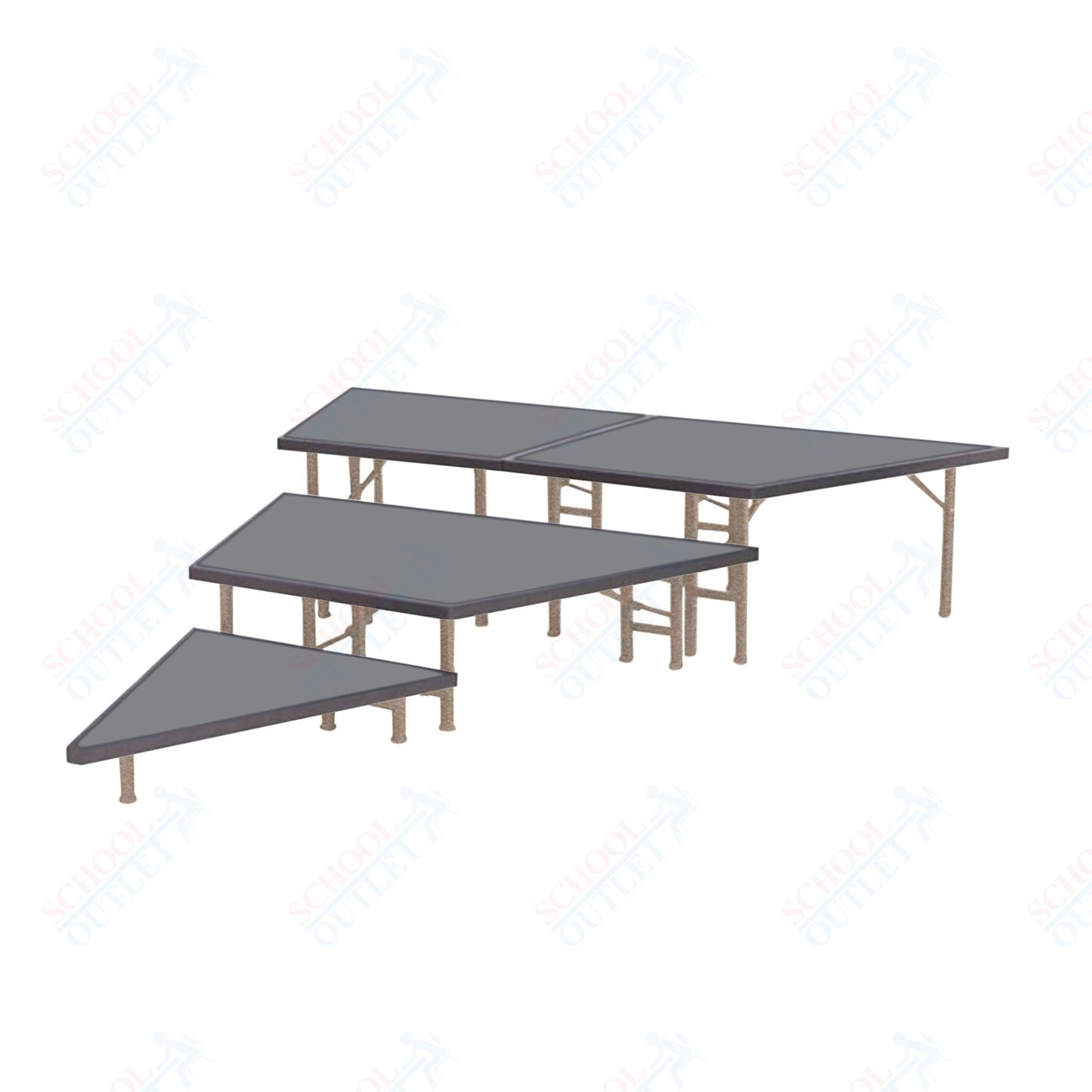AmTab Pie Shaped Riser - Polypropylene Top - 36"W x 16"H (2 Levels)  (AmTab AMT-STP362P)