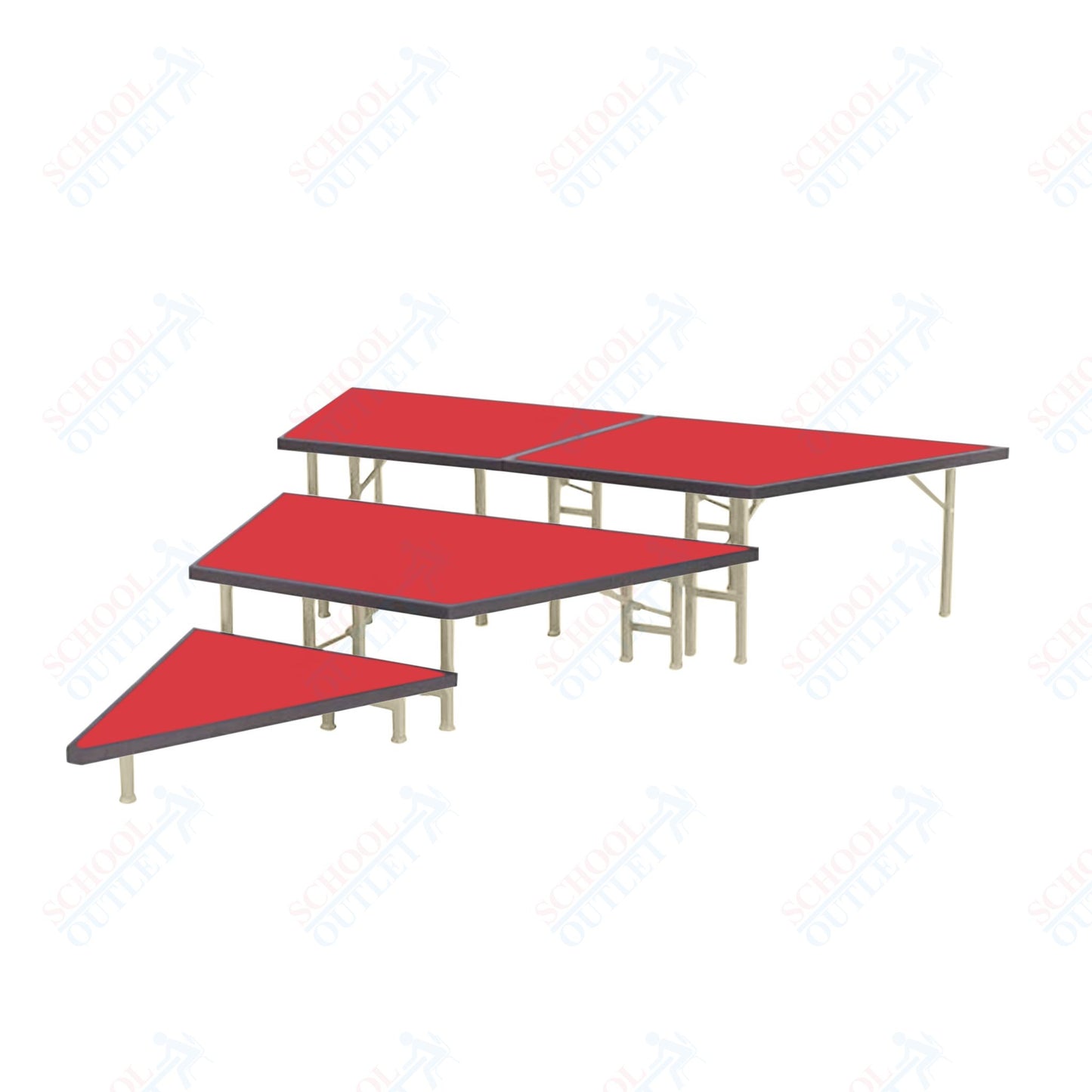AmTab Pie Shaped Riser - Carpet Top - 36"W x 24"H (3 Levels)  (AmTab AMT-STP363C)