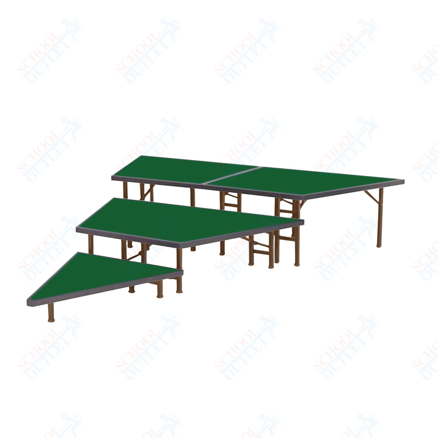 AmTab Pie Shaped Riser - Carpet Top - 36"W x 24"H (3 Levels)  (AmTab AMT-STP363C)