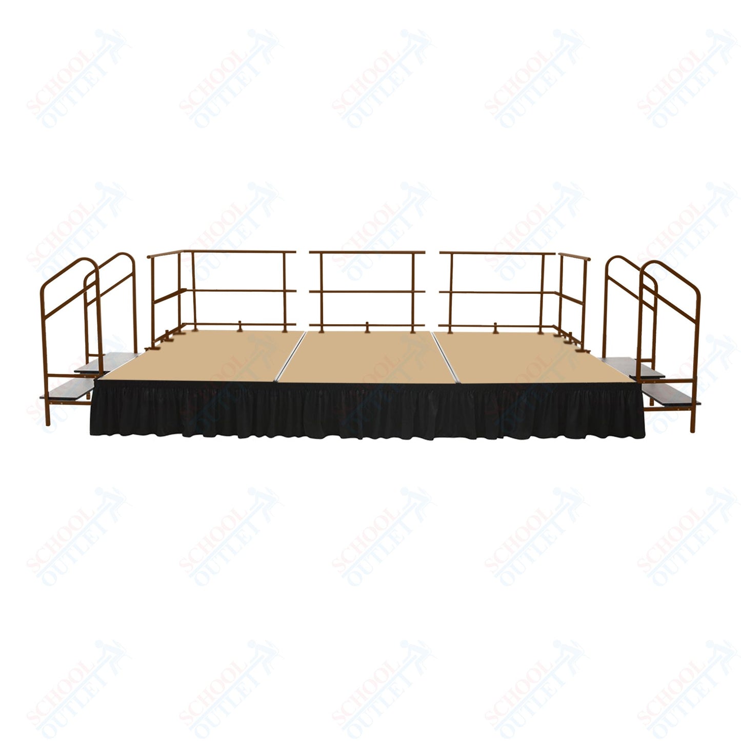 AmTab Fixed Height Stage Set - Carpet Top - 16'W x 32'L x 2'H (192"W x 384"L x 24"H)  (AmTab AMT-STS163224C)