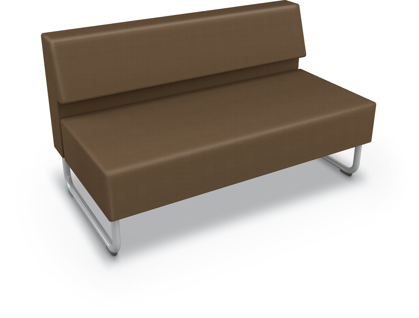 Mooreco Akt Soft Seating Lounge Loveseat - Armless - Grade 02 Fabric and Powder Coated Sled Legs
