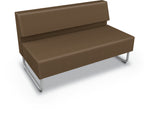 Mooreco Akt Soft Seating Lounge Loveseat - Armless - Grade 02 Fabric and Powder Coated Sled Legs