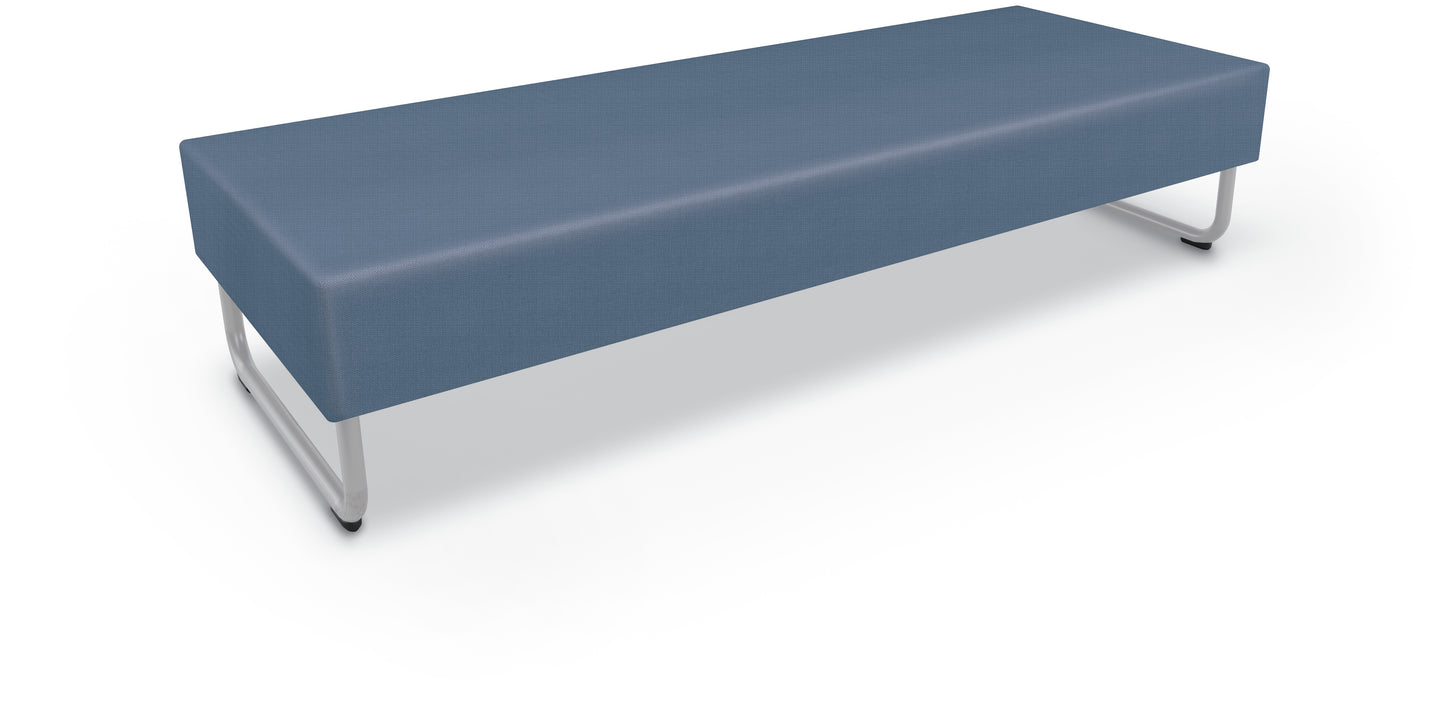 Mooreco Akt Soft Seating Lounge Sofa Bench - Grade 02 Fabric and Powder Coated Sled Legs
