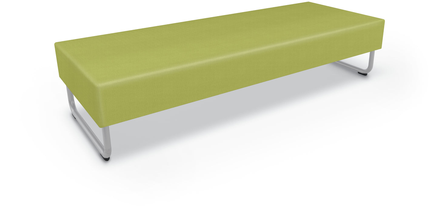 Mooreco Akt Soft Seating Lounge Sofa Bench - Grade 02 Fabric and Powder Coated Sled Legs