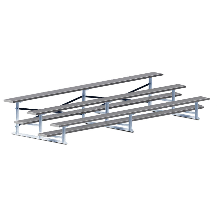 Jaypro Sports Bleacher - 3 Row - Single Foot Plank, All Aluminum Bleachers, Powder Coated - 15' L (BLCH-3ALPC)