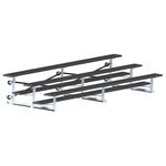 Jaypro Sports Bleacher - 3 Row - Tip & Roll, Single Foot Plank, Powder Coated - 15' L (BLCH-3TRGPC)