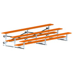 Jaypro Sports Bleacher - 3 Row - Tip & Roll, Single Foot Plank, Powder Coated - 15' L (BLCH-3TRGPC)