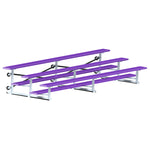 Jaypro Sports Bleacher - 3 Row - Tip & Roll, Single Foot Plank, Powder Coated - 15' L (BLCH-3TRGPC)