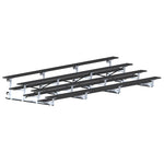 Jaypro Sports Bleacher - 4 Row - Tip & Roll, Single Foot Plank, Powder Coated - 21' L (BLCH-421TRGPC)