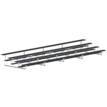Jaypro Sports Bleacher - 4 Row - Single Foot Plank, Aluminum & Steel Bleachers, Powder Coated - 27' L (BLCH-427PC)