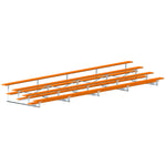 Jaypro Sports Bleacher - 4 Row - Single Foot Plank, Aluminum & Steel Bleachers, Powder Coated - 27' L (BLCH-427PC)