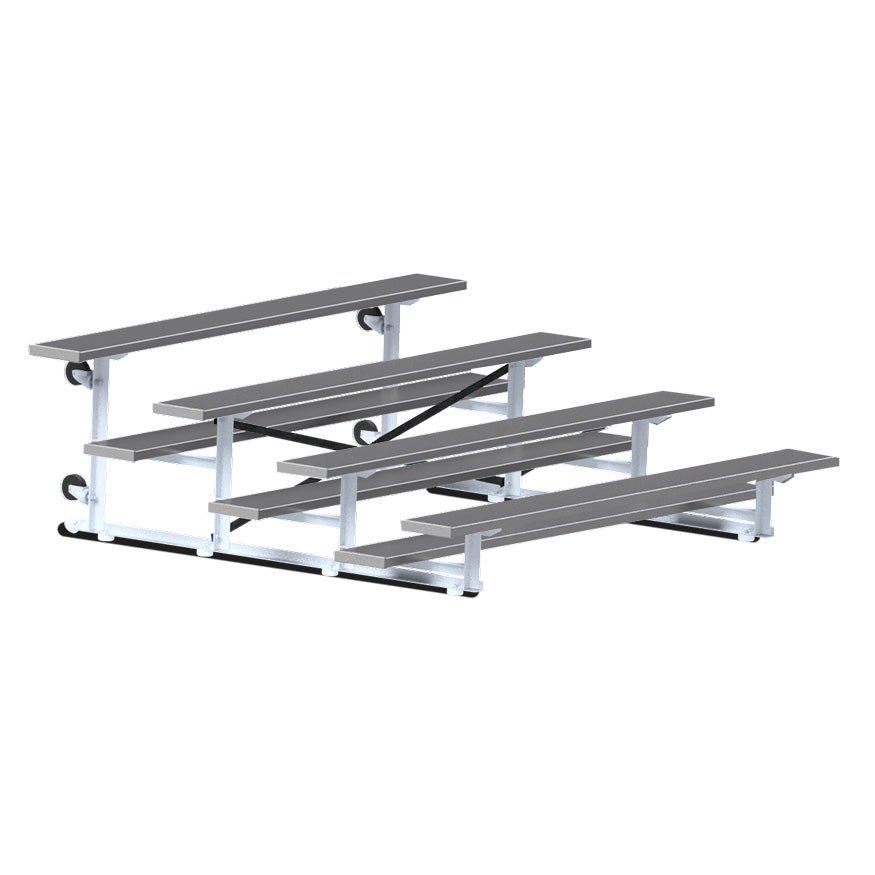 Jaypro Sports Bleacher - 4 Row - Tip & Roll, Single Foot Plank, Powder Coated - 7.5' L (BLCH-475TRGPC)