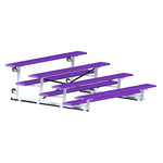 Jaypro Sports Bleacher - 4 Row - Tip & Roll, Single Foot Plank, Powder Coated - 7.5' L (BLCH-475TRGPC)