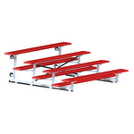 Jaypro Sports Bleacher - 4 Row - Tip & Roll, Single Foot Plank, Powder Coated - 7.5' L (BLCH-475TRGPC)