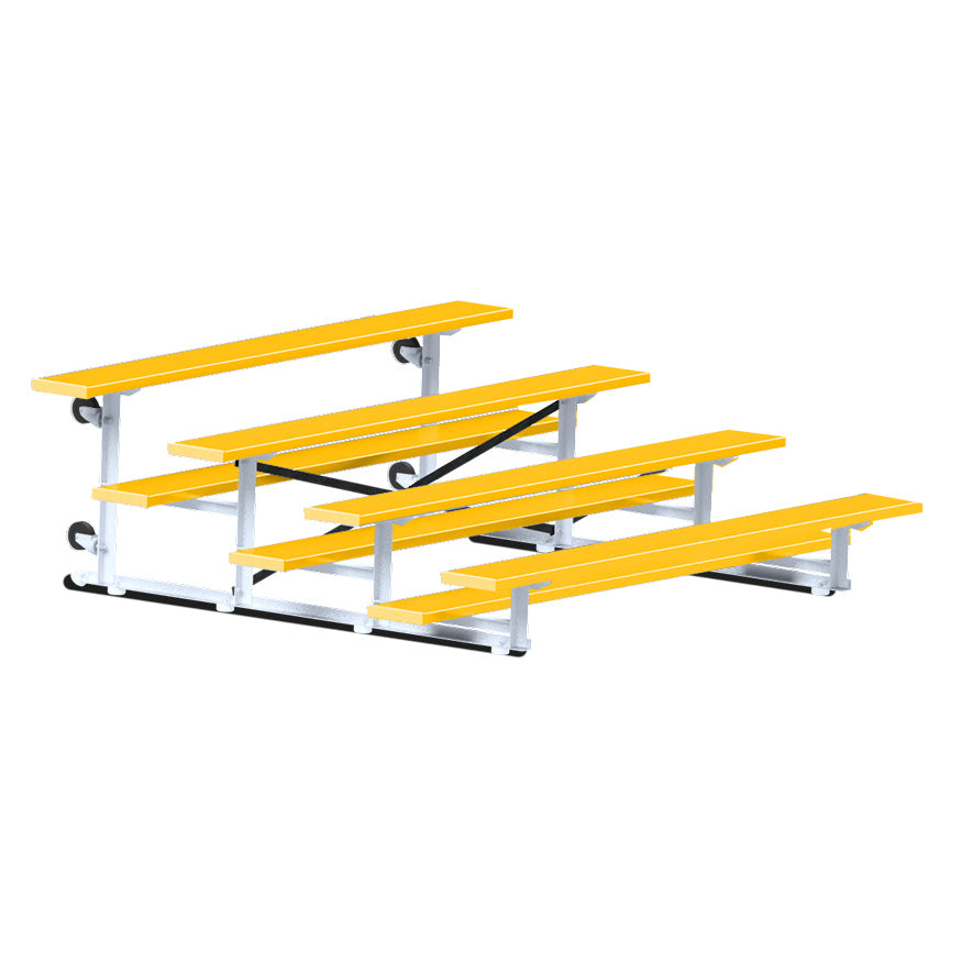 Jaypro Sports Bleacher - 4 Row - Tip & Roll, Single Foot Plank, Powder Coated - 7.5' L (BLCH-475TRGPC)