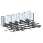 Jaypro Sports Bleacher - 5 Row - Double Foot Plank with Guard Rail & Aisle, Powder Coated - 21' L (BLCH-521ASGRPC)