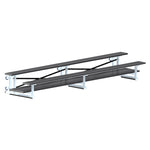 Jaypro Sports Bleacher  - 2 Row - Tip & Roll, Double Foot Plank, Powder Coated - 15' L (BLDP-2TRGPC)