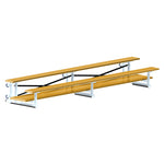 Jaypro Sports Bleacher  - 2 Row - Tip & Roll, Double Foot Plank, Powder Coated - 15' L (BLDP-2TRGPC)