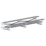 Jaypro Sports Bleacher  - 2 Row - Tip & Roll, Double Foot Plank, Powder Coated - 15' L (BLDP-2TRGPC)