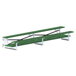 Jaypro Sports Bleacher  - 2 Row - Tip & Roll, Double Foot Plank, Powder Coated - 15' L (BLDP-2TRGPC)