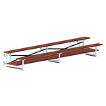 Jaypro Sports Bleacher  - 2 Row - Tip & Roll, Double Foot Plank, Powder Coated - 15' L (BLDP-2TRGPC)
