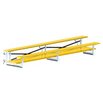 Jaypro Sports Bleacher  - 2 Row - Tip & Roll, Double Foot Plank, Powder Coated - 15' L (BLDP-2TRGPC)