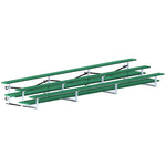 Jaypro Sports Bleacher  - 3 Row - Tip & Roll, Double Foot Plank, Powder Coated - 21' L (BLDP-321TRGPC)