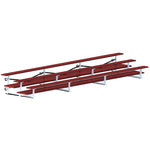 Jaypro Sports Bleacher  - 3 Row - Tip & Roll, Double Foot Plank, Powder Coated - 21' L (BLDP-321TRGPC)
