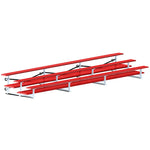 Jaypro Sports Bleacher  - 3 Row - Tip & Roll, Double Foot Plank, Powder Coated - 21' L (BLDP-321TRGPC)