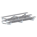 Jaypro Sports Bleacher  - 3 Row - Tip & Roll, Double Foot Plank, Powder Coated - 15' L (BLDP-3TRGPC)