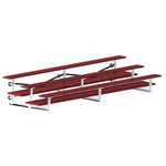 Jaypro Sports Bleacher  - 3 Row - Tip & Roll, Double Foot Plank, Powder Coated - 15' L (BLDP-3TRGPC)