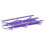 Jaypro Sports Bleacher  - 3 Row - Tip & Roll, Double Foot Plank, Powder Coated - 15' L (BLDP-3TRGPC)