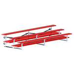 Jaypro Sports Bleacher  - 3 Row - Tip & Roll, Double Foot Plank, Powder Coated - 15' L (BLDP-3TRGPC)