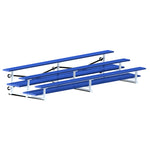 Jaypro Sports Bleacher  - 3 Row - Tip & Roll, Double Foot Plank, Powder Coated - 15' L (BLDP-3TRGPC)