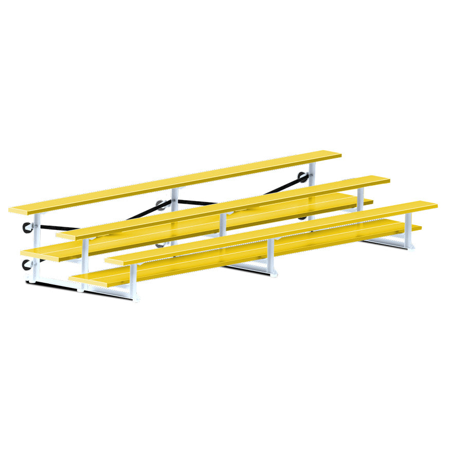 Jaypro Sports Bleacher  - 3 Row - Tip & Roll, Double Foot Plank, Powder Coated - 15' L (BLDP-3TRGPC)