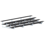 Jaypro Sports Bleacher  - 4 Row - Double Foot Plank, All Aluminum Bleachers, Powder Coated - 21' L (BLDP-421ALPC)