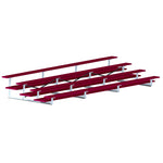 Jaypro Sports Bleacher  - 4 Row - Double Foot Plank, All Aluminum Bleachers, Powder Coated - 21' L (BLDP-421ALPC)