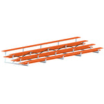 Jaypro Sports Bleacher  - 4 Row - Double Foot Plank, All Aluminum Bleachers, Powder Coated - 27' L (BLDP-427ALPC)