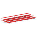 Jaypro Sports Bleacher  - 4 Row - Double Foot Plank, All Aluminum Bleachers, Powder Coated - 27' L (BLDP-427ALPC)