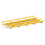 Jaypro Sports Bleacher  - 4 Row - Double Foot Plank, All Aluminum Bleachers, Powder Coated - 27' L (BLDP-427ALPC)