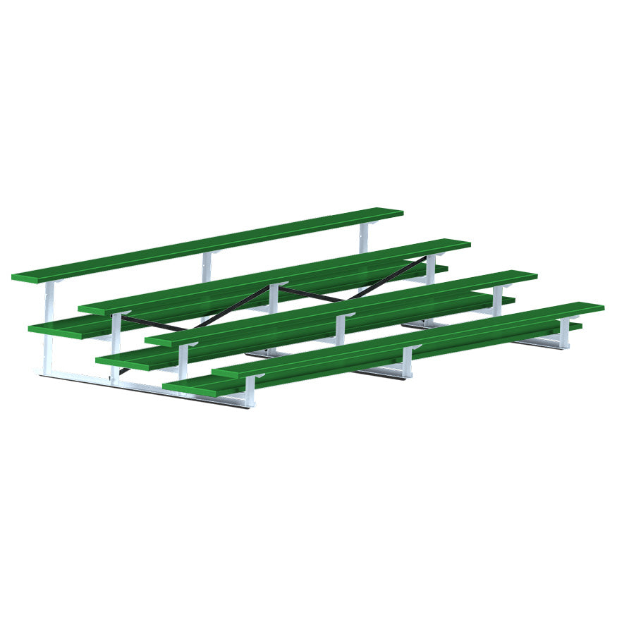 Jaypro Sports Bleacher  - 4 Row - Double Foot Plank, All Aluminum Bleachers, Powder Coated - 15' L (BLDP-4ALPC)