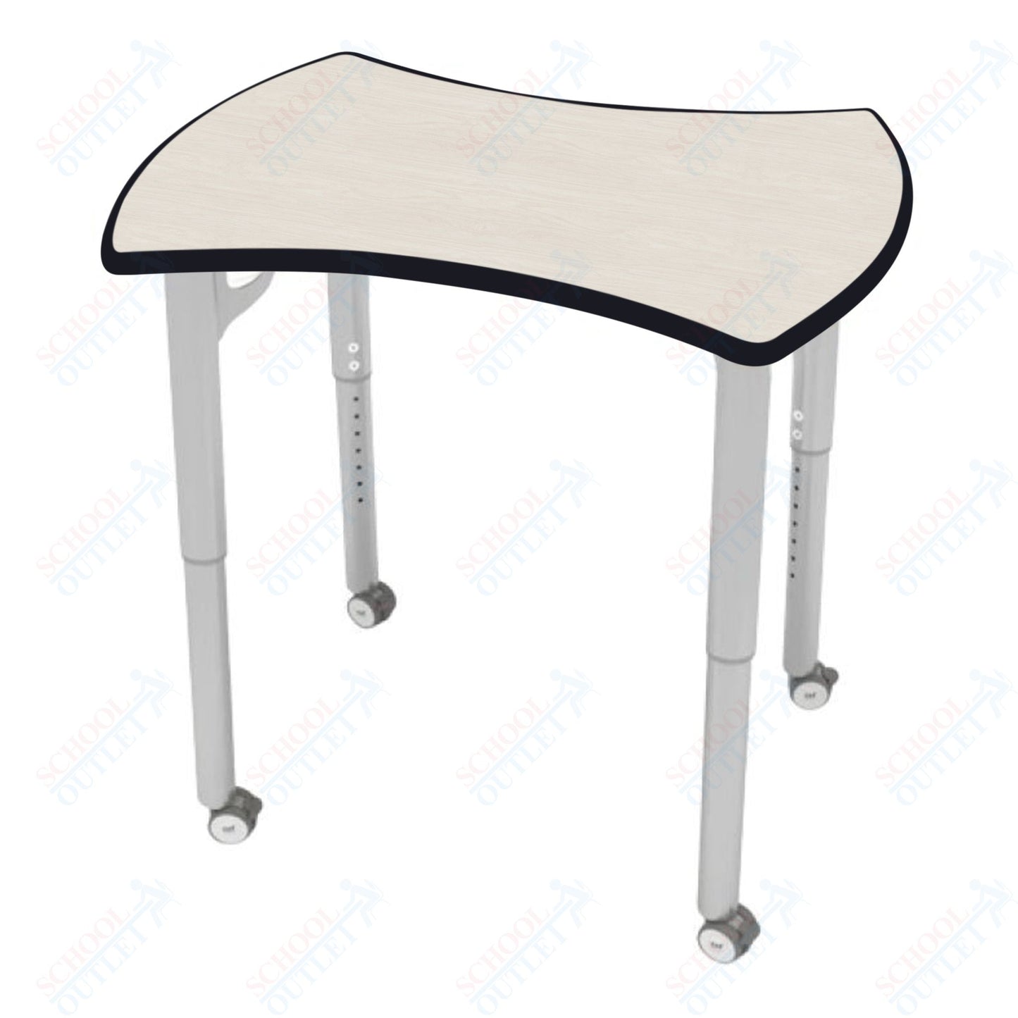 CEF ESTO Hourglass Student Desk 33.25" x 17.25" High-Pressure Laminate Top with Colored T-Molding and Adjustable Height Legs
