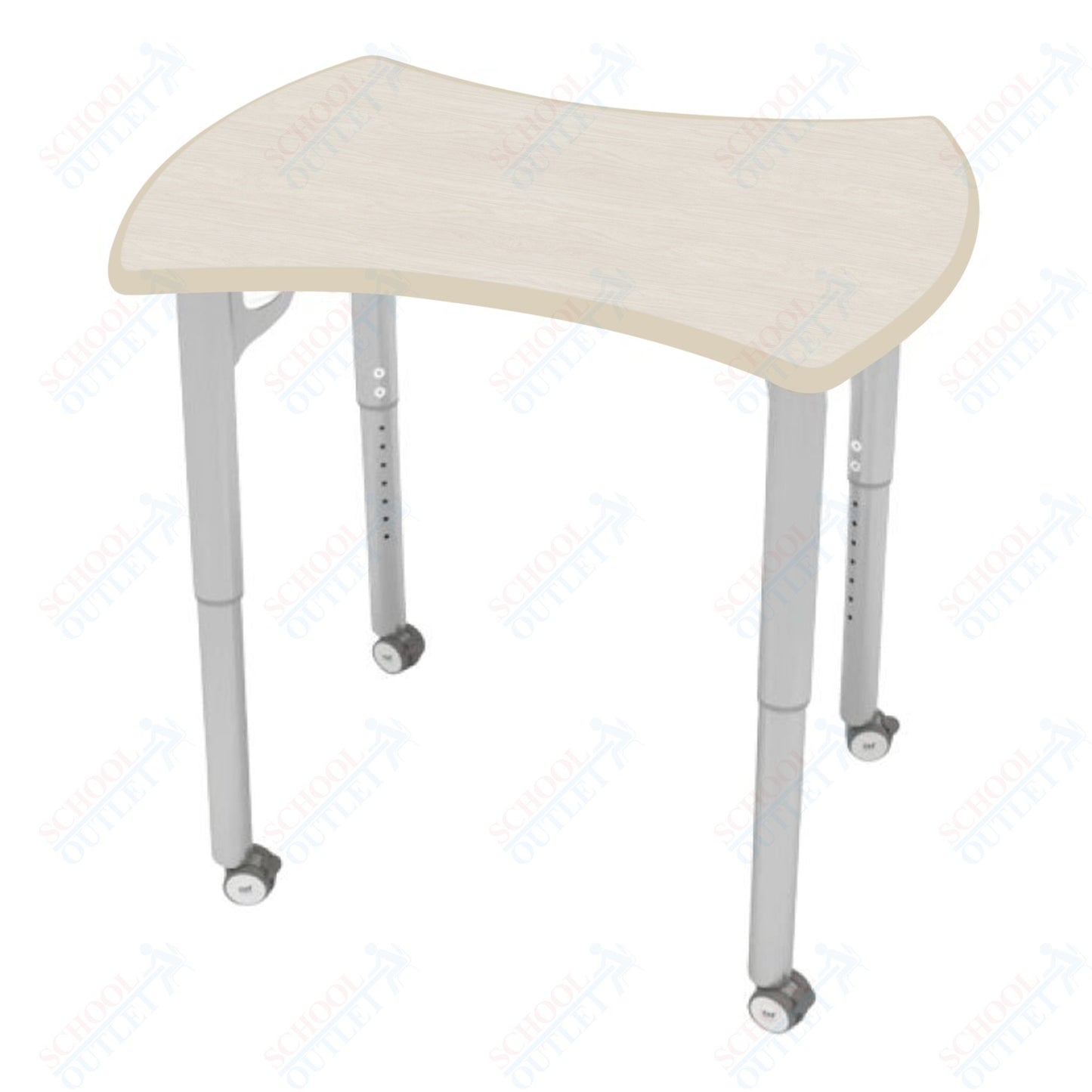 CEF ESTO Hourglass Student Desk 33.25" x 17.25" High-Pressure Laminate Top with Colored T-Molding and Adjustable Height Legs