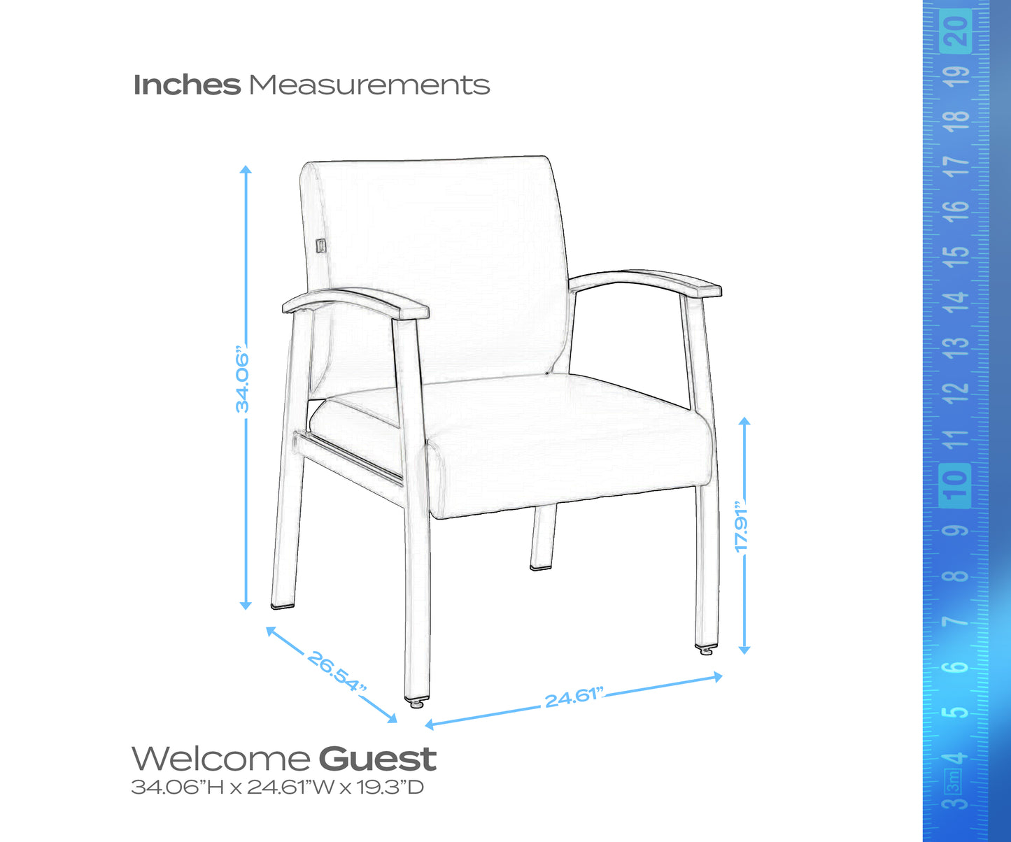 Regency Welcome Guest Reception and Waiting Room Chair with Arms 18"H (REG-CH3901XXX)