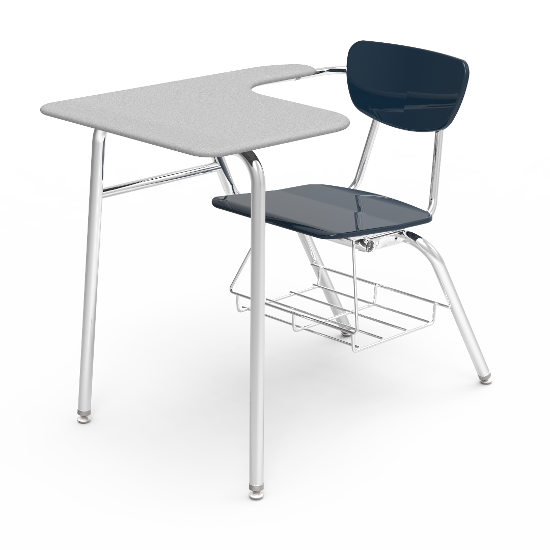 Virco 3400LABRM - Combo Desk with 18" Hard Plastic Seat, 18" x  21" x 30" Hard Plastic Top with Arm Support, Bookrack (Virco 3400LABRM)