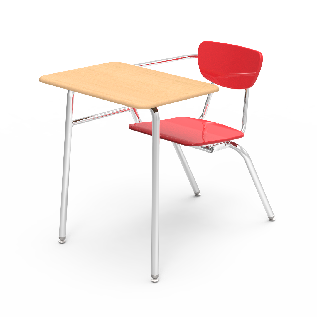 Virco 3400LANBRM - Combo Desk with 18" Hard Plastic Seat, 18" x  21" x 30" Hard Plastic Top with Arm support, No Bookrack (Virco 3400LANBRM)