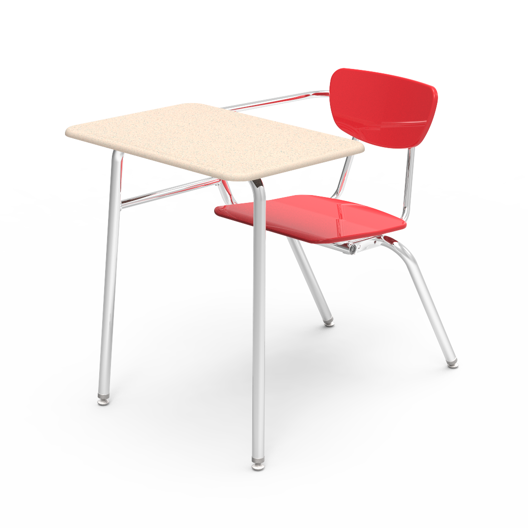 Virco 3400LANBRM - Combo Desk with 18" Hard Plastic Seat, 18" x  21" x 30" Hard Plastic Top with Arm support, No Bookrack (Virco 3400LANBRM)